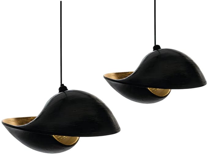 Handgemaakt hanglamp Design lamp Bamboe Schelp black woonkamer slaapkamer Ø 60 cm