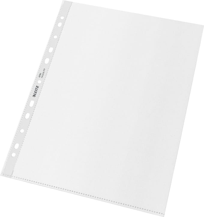 100x Leitz Recycle A4 Showtas - Insteekhoezen van 100 Micron - 90% Pre-consumer Gerecycled Plastic - Transparant