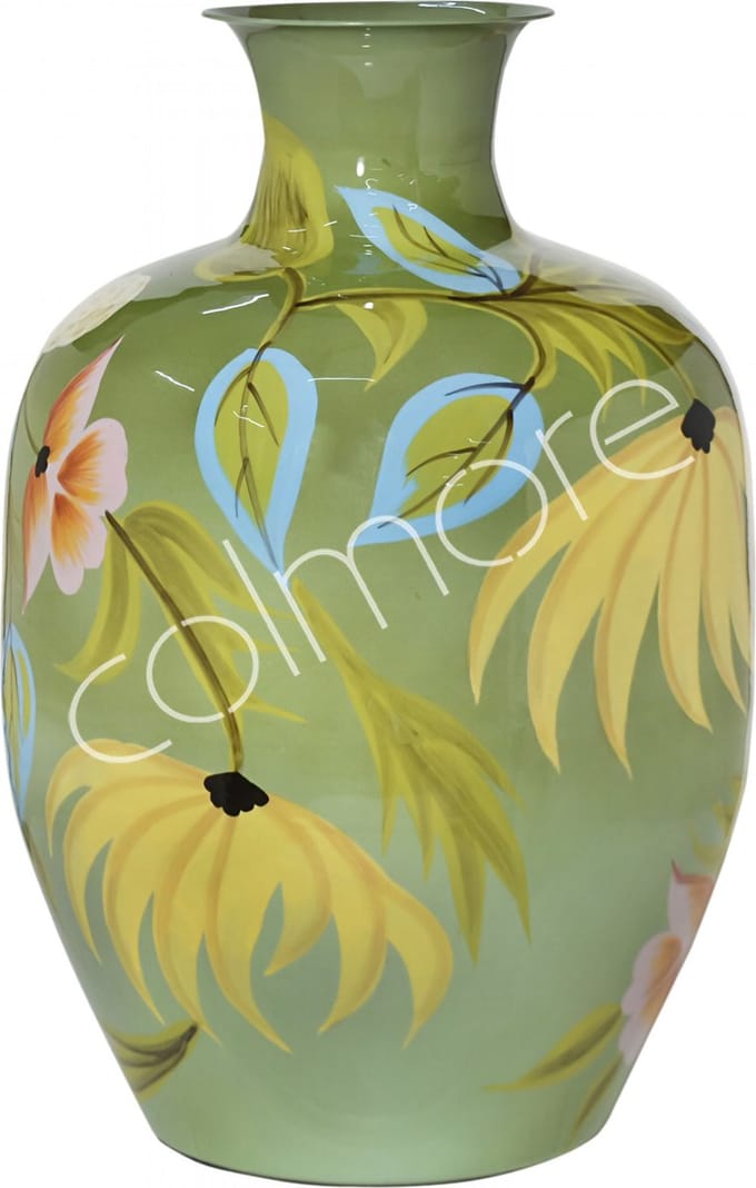 Colmore by Diga vaas groen handbeschilderd enamel 33x33x49cm