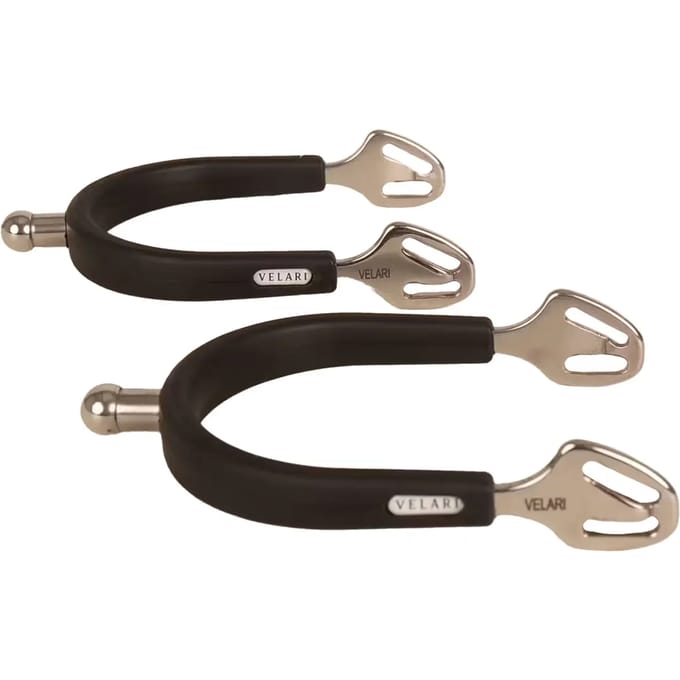 Velari - Sporen stainless steel met rubber extra afgerond 25mm