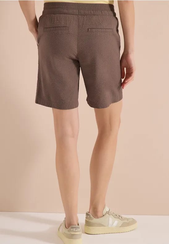 Seersucker shorts in effen kleuren
