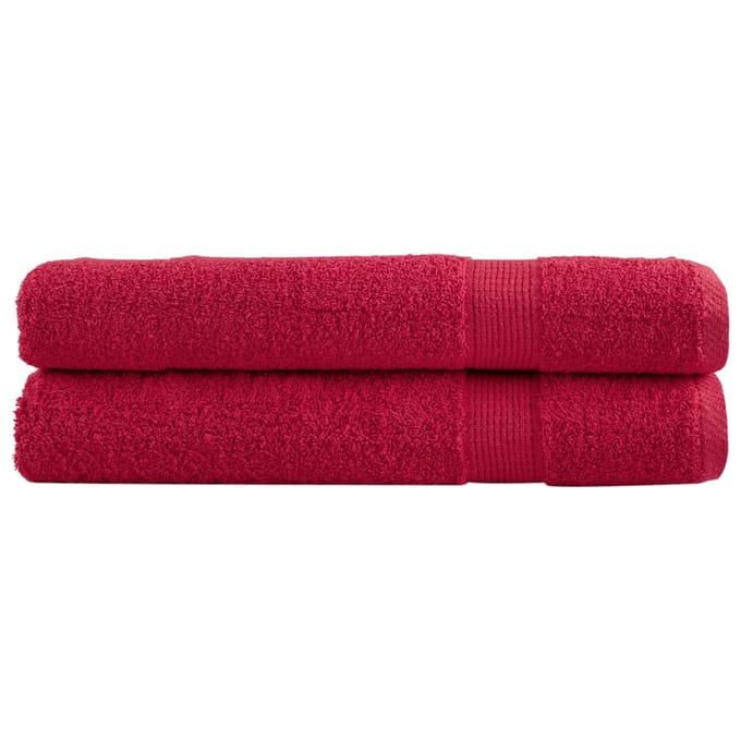 vidaXL - Saunadoeken - SOLUND - 2 - st - 600 - g/m² - 80x200 - cm - rood