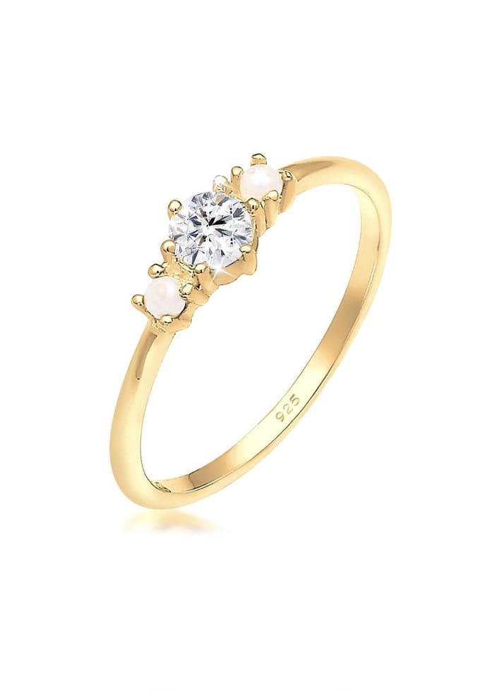 Elli - Ring - Ringkraal synthetische parels 925 zilver - Dames