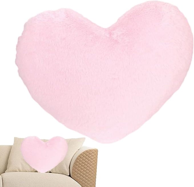 Hartvormig Kussen - Pluche Decoratie - Romantische Sfeer - Behoudt Vorm - 33 x 25 cm - Roze
