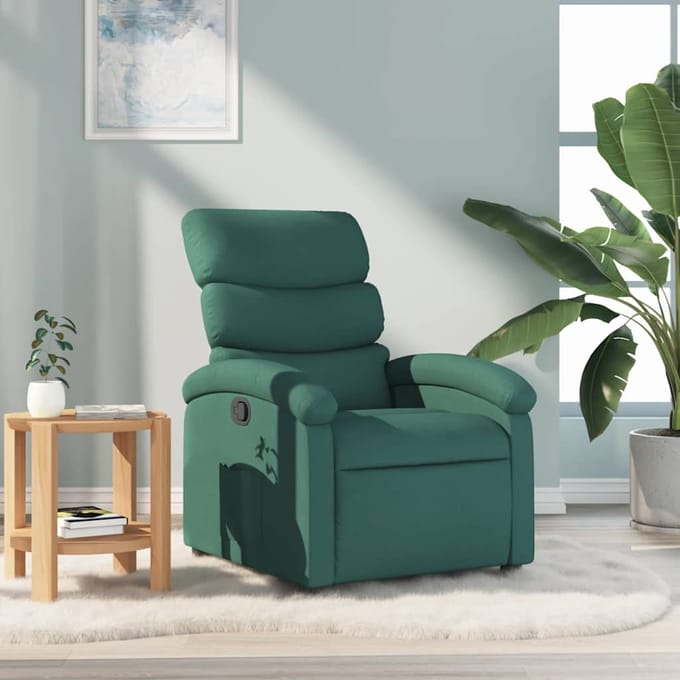vidaXL - Fauteuil - verstelbaar - stof - donkergroen
