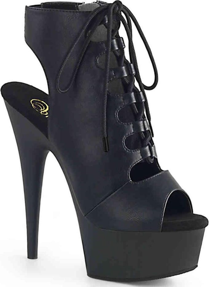 Pleaser - DELIGHT-600-20 Plateau Laarzen - US 11 - 41 Shoes - Zwart
