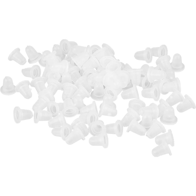 Lot de 100 capsules d'encre de tatouage en silicone, en plastique, pour accessoires de pigments de microblading, taille S Small white