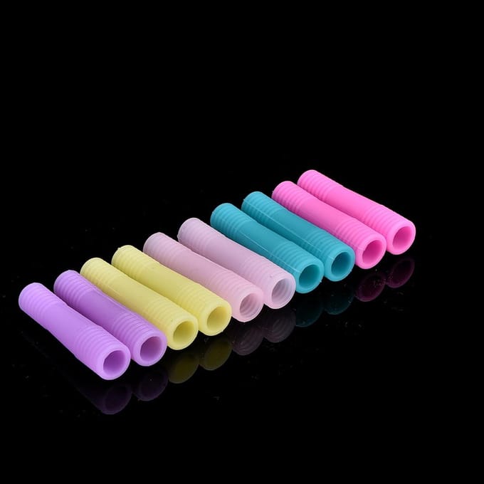10 stuks Manicure Siliconen Beschermhoes Cover voor Nagelriemschaar Dode Huid Schaar 02 pink