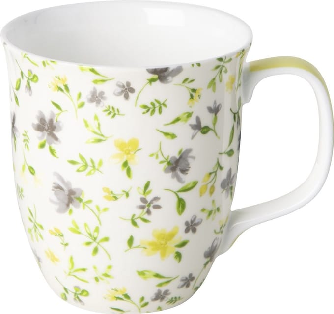 IHR - Mok 375 ml - Fleurs yellow grey