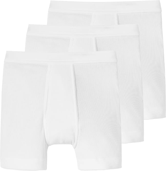 Schiesser Heren lang short / pant 3 pack Essentials dubbelrib