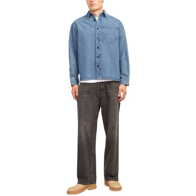 Denim Overhemd Lange Mouw Klassieke Pasvorm