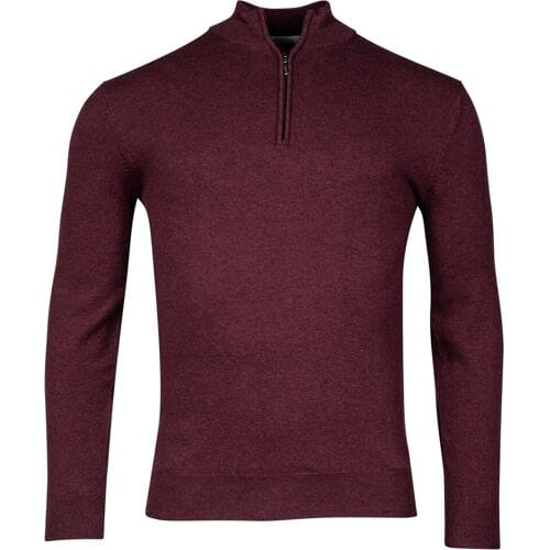Baileys Trui Pima Cotton Halfzip Single Knit Bordeaux / male