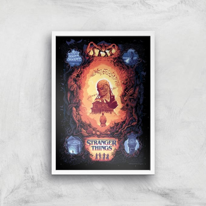 Stranger Things x Alex Hovey Vecna Illustration Giclee Art Print - A2 - White Frame