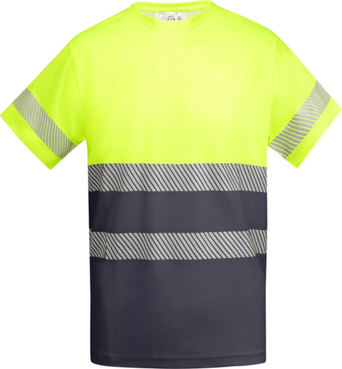 Roly T-Shirt Tauri RY9317 - Lead 23/Fluor Yellow 221 - XL