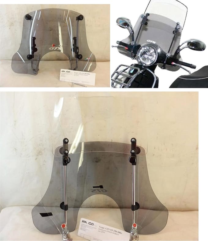 Scooter Voorruit - Windscherm Deflector - Bescherming Tegen Wind - Verchroomde Afwerking - H57cm L61cm Dikte 3mm - Chroom