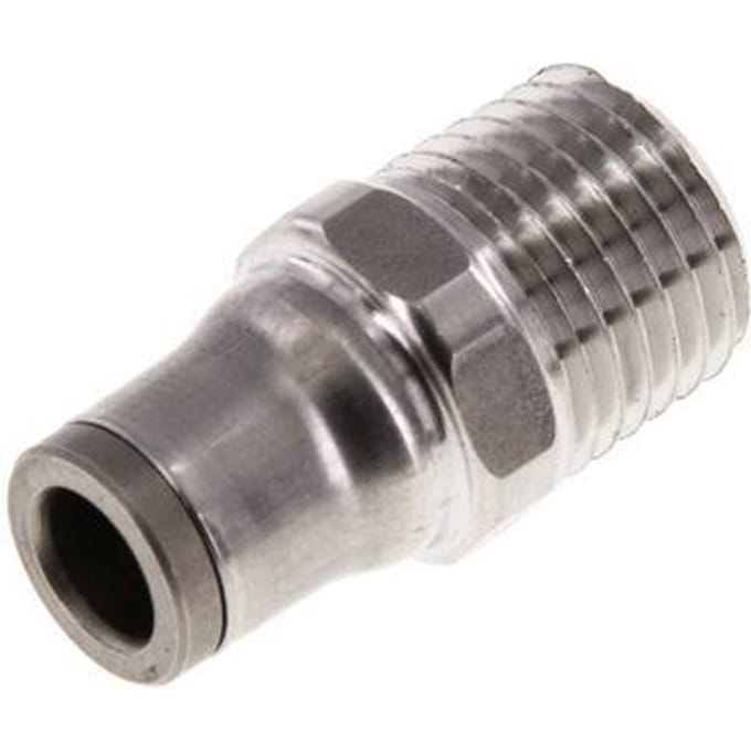 6mm x 1/4'' NPT RVS Insteekfitting Buitendraad FKM