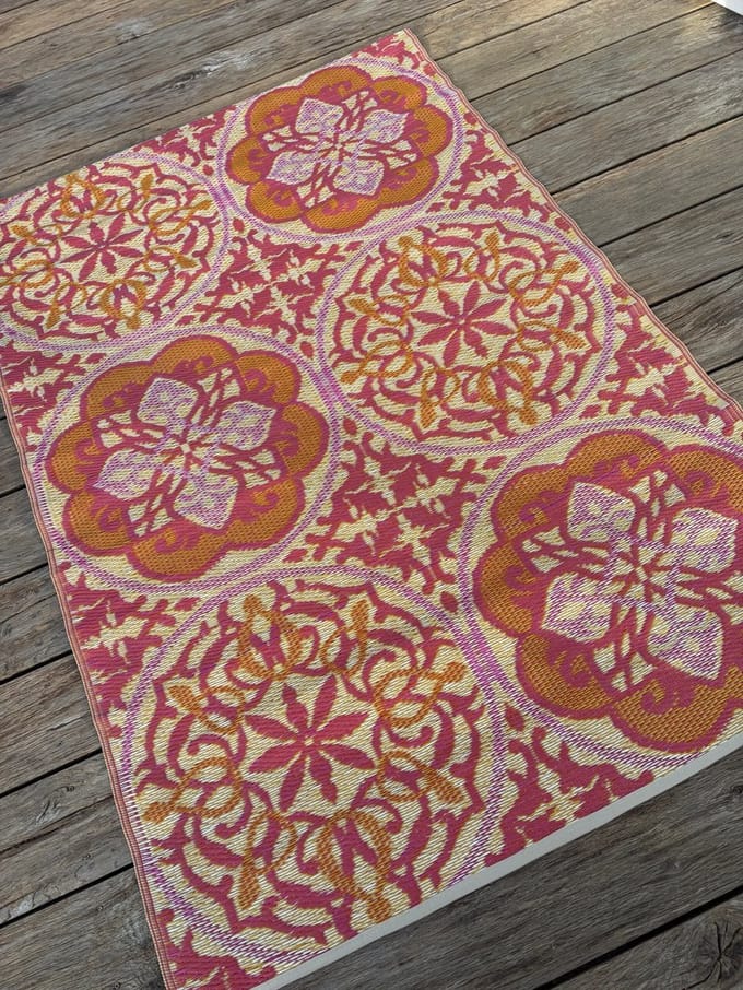 Buitenkleed 120-180cm, oranje/paars