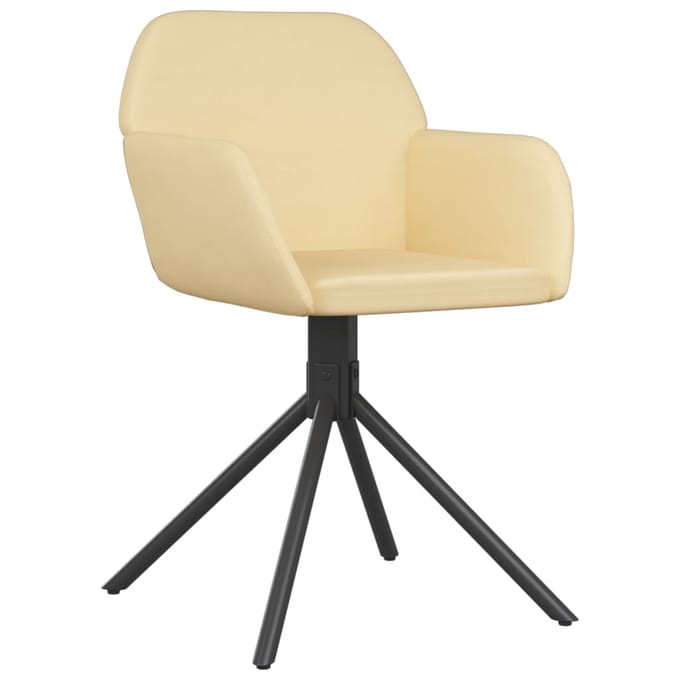 vidaXL - Eetkamerstoelen - draaibaar - 2 - st - fluweel - crèmekleurig