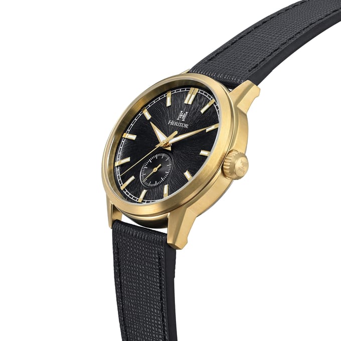 Heritor Automatic Argento leren band horloge - goud/zwart