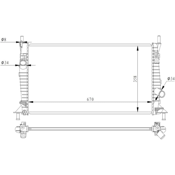 Radiator, motorkoeling NRF 550014