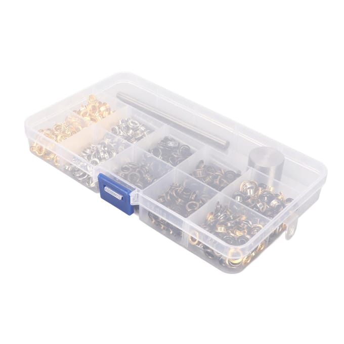 Kit d'œillets à œillets 4 mm 4 couleurs 280 jeux Œillets avec kit d'outils d'installation 3 pièces Œillets black