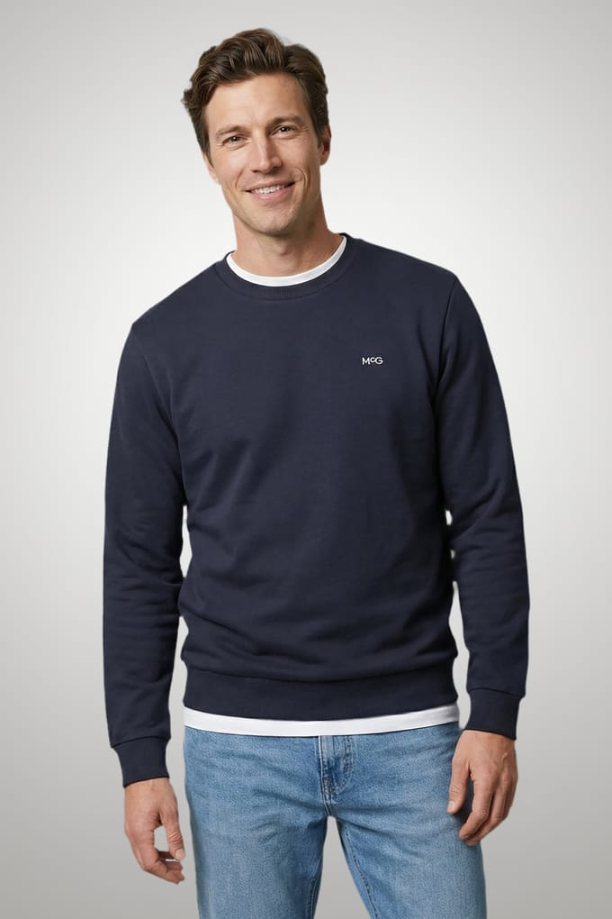McGregor Mcg Logo Crew Navy Maat: XL | Sweaters Outlet | Heren | Blauw