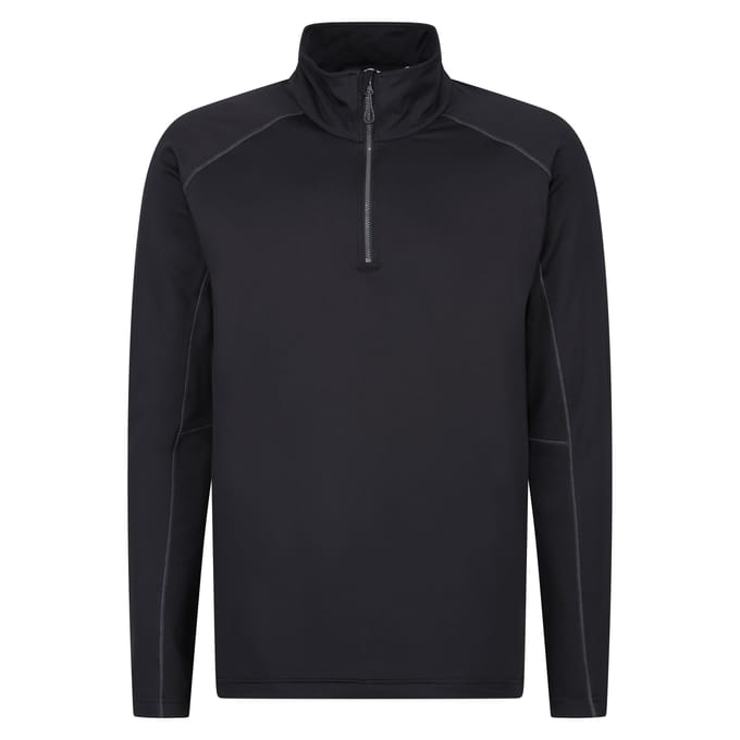 Regatta Heren Core Stretch Half Zip Midlayer (Zwart)