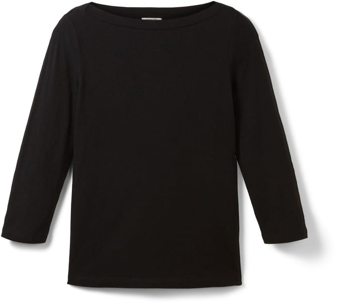 Tom Tailor - Katoenen T-shirt met 3/4-mouwen - Maat L - deep black