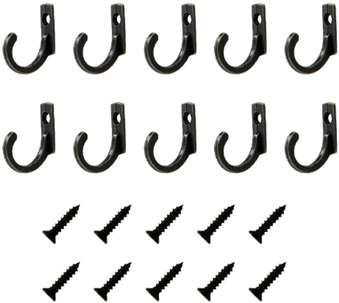 Wandhaken met schroeven, 10-pack