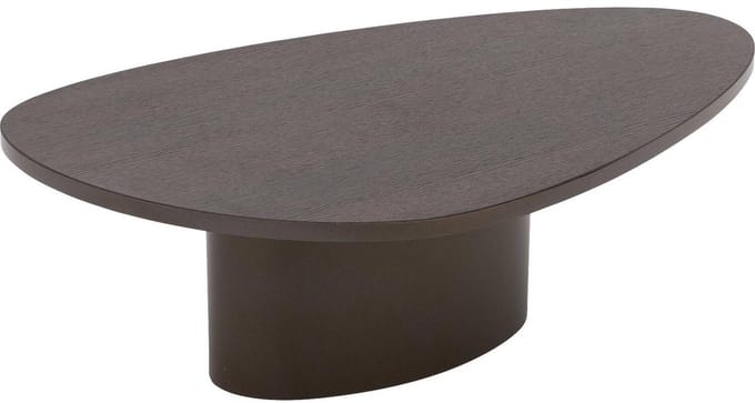 Goossens Solea Salontafel - Hout - 100 x 30 x 60 cm - Rond - bruin