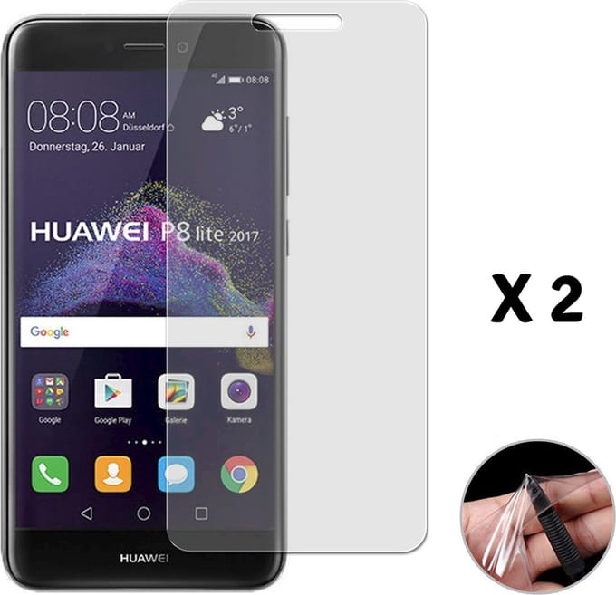 Screenprotector voor Huawei P8 Lite 2017 - 2 stuks Beschermende kunststoffen transparante plastic schermfolie