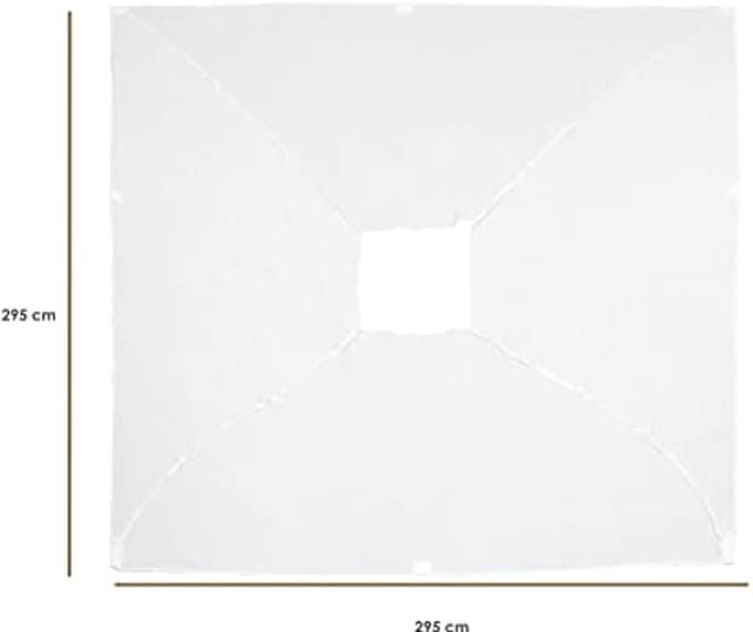 Koem Top vervangend dekzeil voor paviljoen Eden 3 x 3 m, wit van polyester, 180 g/m² met airvent