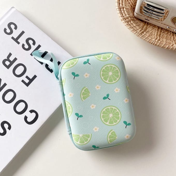 Oortjes Zipper Case – Limoen – Opbergtas met Rits – 9.5*13.5 cm