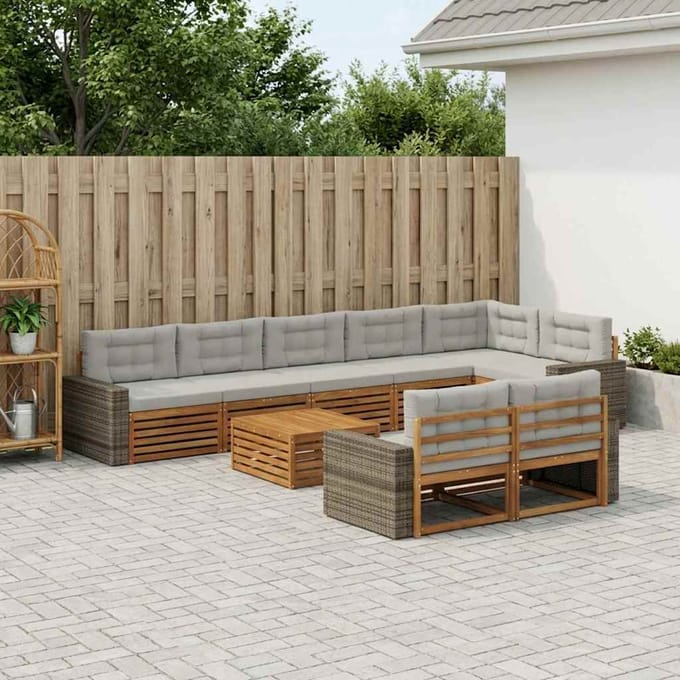 vidaXL - Buiten - bank - set - 9 - st