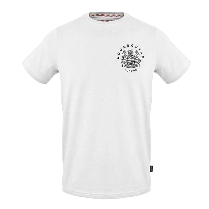 Aquascutum Heren Logo Crew Neck Regular T-shirt (Wit)