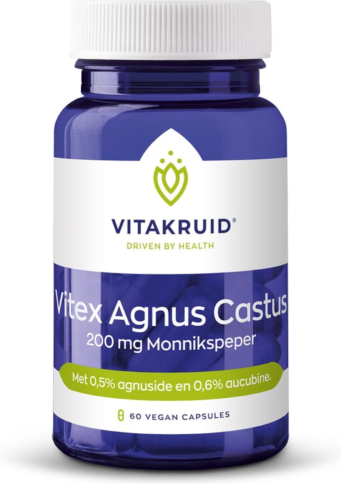 Vitakruid Vitex Agnus Castus 200 mg Monnikspeper 60 vegancapsules