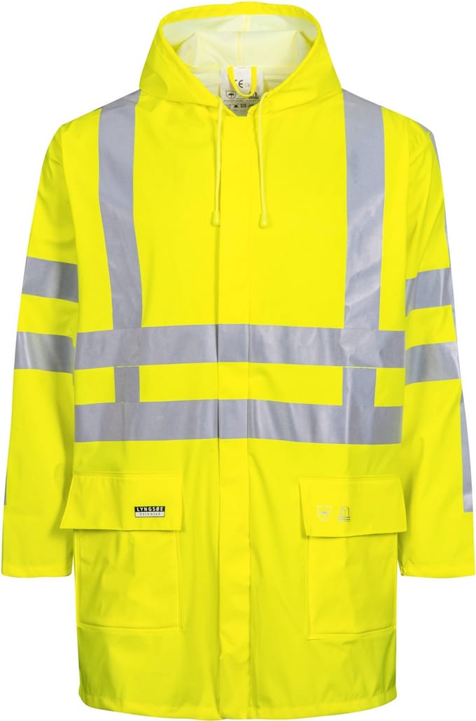 Fluor gele Signaal regenjas van Lyngsøe Rainwear S