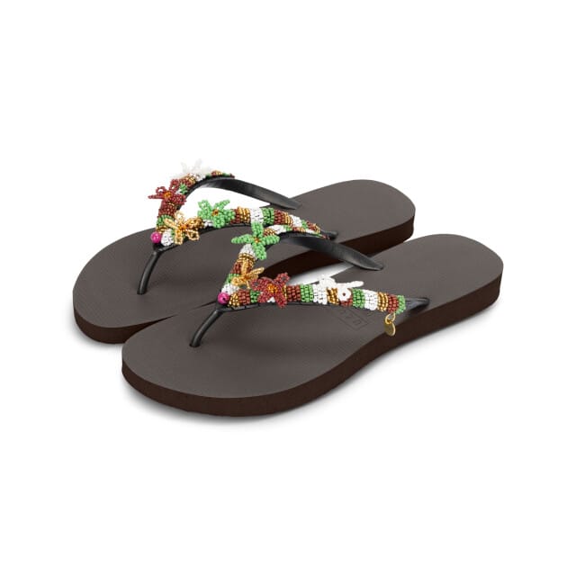Uzurii Las dalias gold koffie dames slippers, , maat: