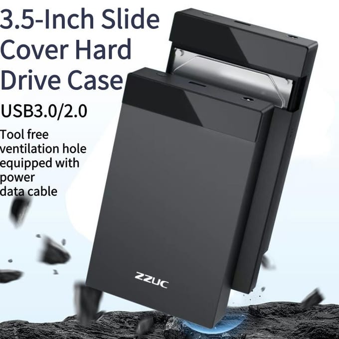 2,5/3. 5 Inch SSD-behuizing Externe harde schijfbehuizing 20TB SATA naar USB 3.0 harde schijfbehuizingadapter voor pc-laptop gray