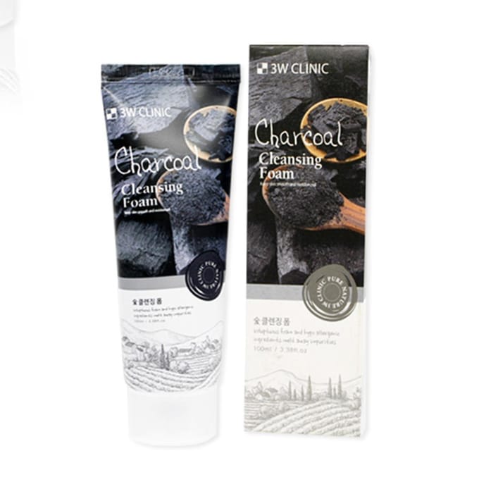 3W CLINIC Charcoal Cleansing Foam 100ml #100ml x 1pcs gray