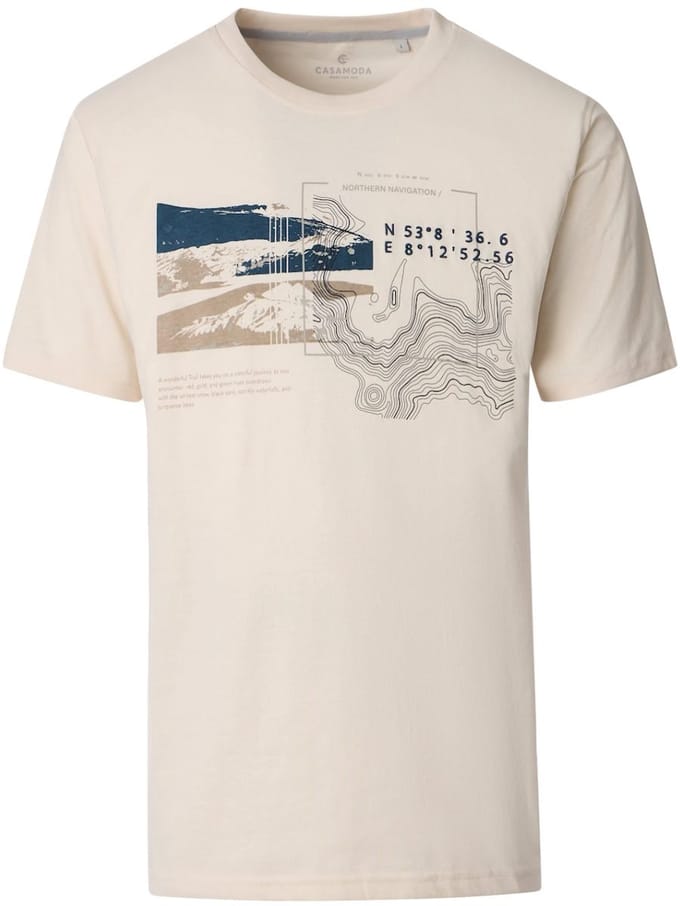 CASAMODA T-shirt Met Print 126340001-002 Gebroken Wit - L