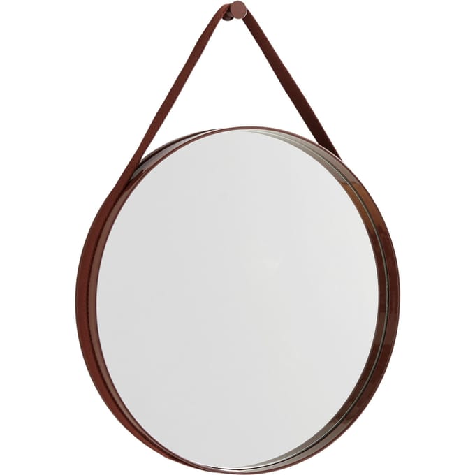 HAY Strap Mirror No 2 - dark brown - Ø 50 cm