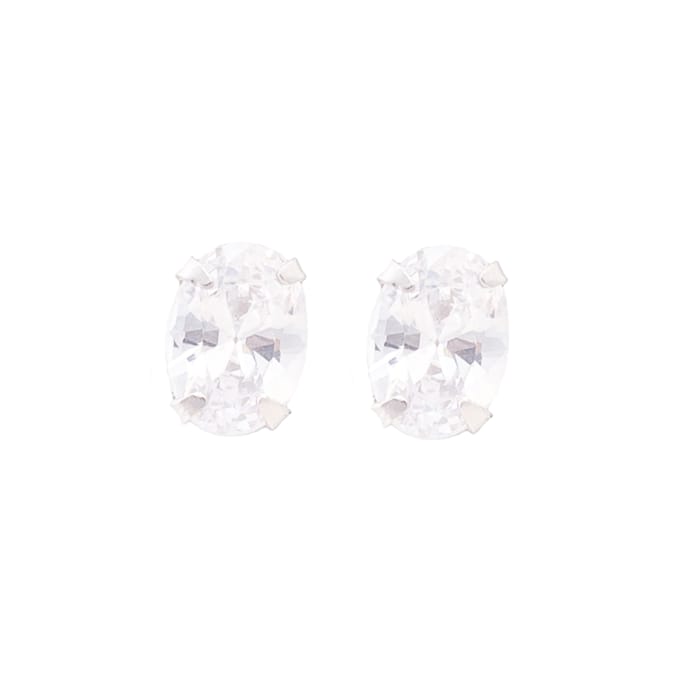 Boucles d'oreilles - LUXENTER - Essential Medium - Argent 925 - Zircon pavé - Plaqué rhodium white
