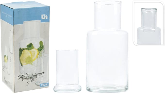 Schenkkan met drinkglas 1500ml