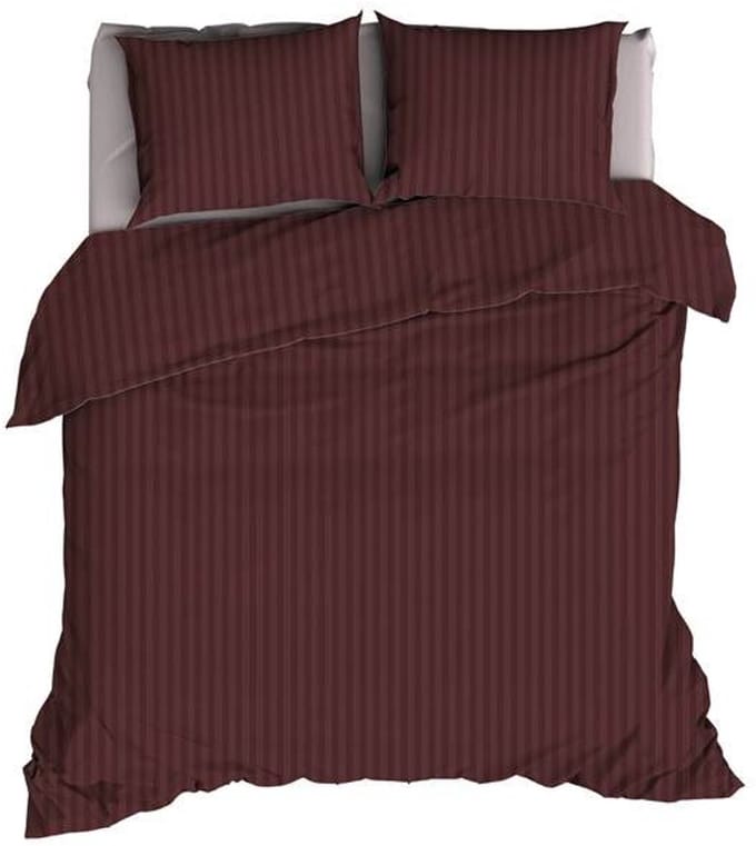 Satin d'Or Satijnstreep Dekbedovertrek - Extra breed - 260x200/220 cm - Mokka