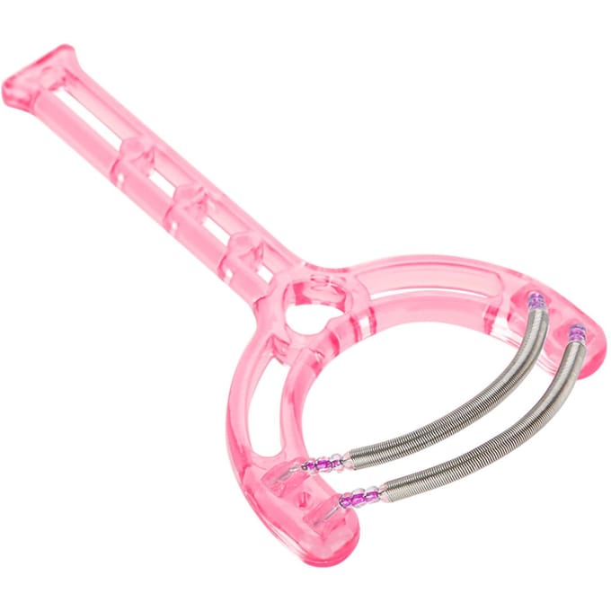 Draagbare gezichts- en lippenhaar-epilator met plastic veer en schoonheidstool (Roze) pink