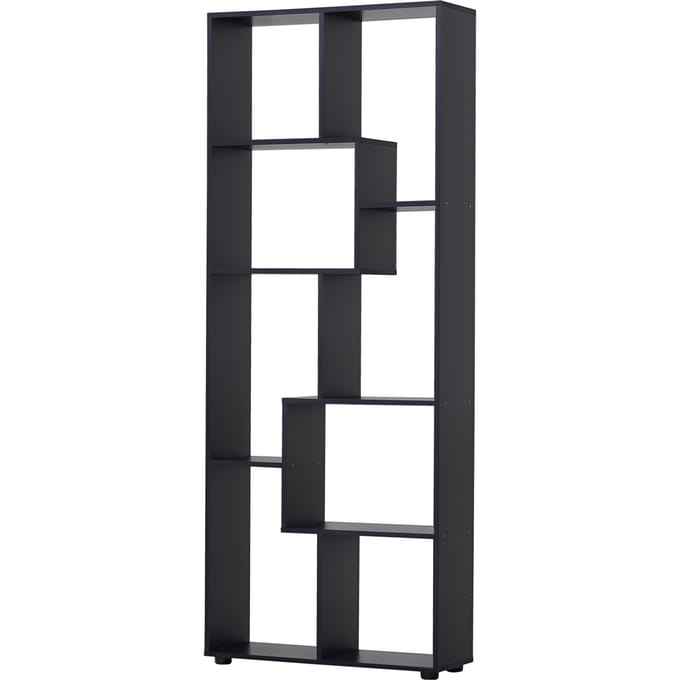 HOMCOM bibliotheekplank Zig zag eigentijds design 70L x 24l x 178H cm spaanplaat zwart