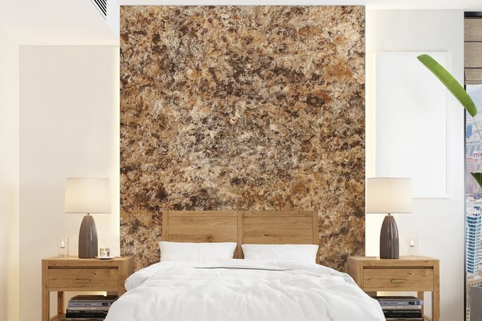Behang - Fotobehang Graniet - Design - Structuur - Steen - Bruin - Breedte 165 cm x hoogte 220 cm