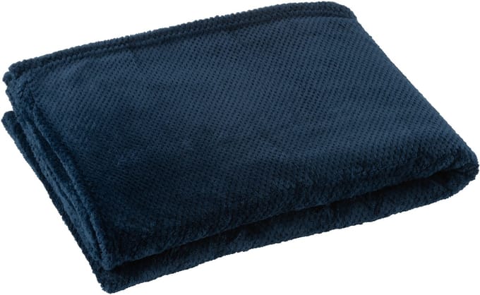 J-Line deken Snuggle - polyester - donkerblauw