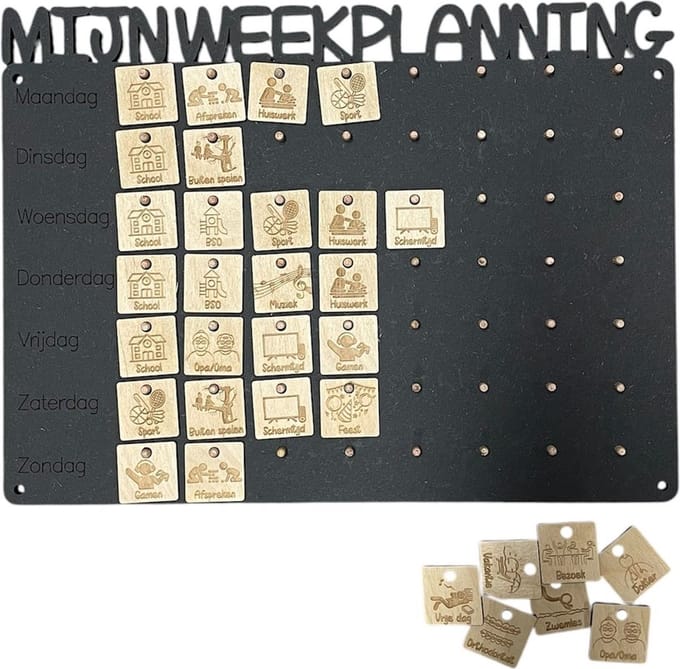 Weekplanner - Weekplanner kind - Weekplanner 2026 - Planbord kind - Weekplanner kinderen - Weekplanner kids - Autisme hulpmiddelen - Autisme speelgoed - Autisme kinderen - Weekplanners